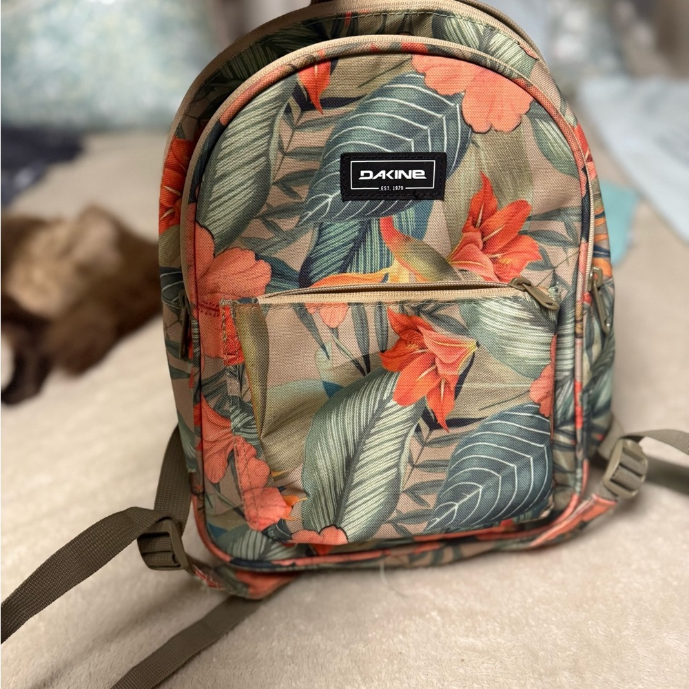 Dakine Floral Mini Backpack in Coral & Sage - Picture 2 of 7